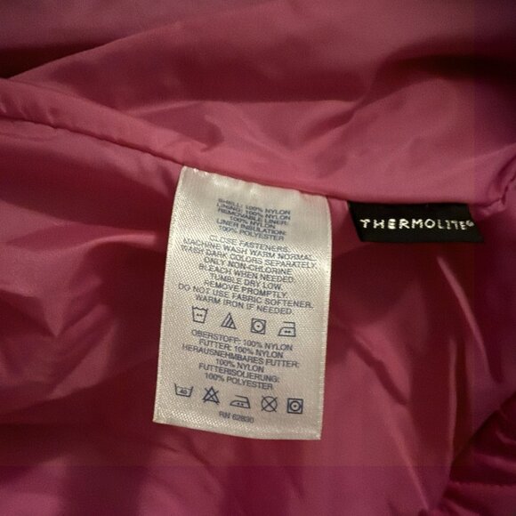 Womens Lands End Black & Pink Ski Jacket Size LG 14-16 - Picture 5 of 8